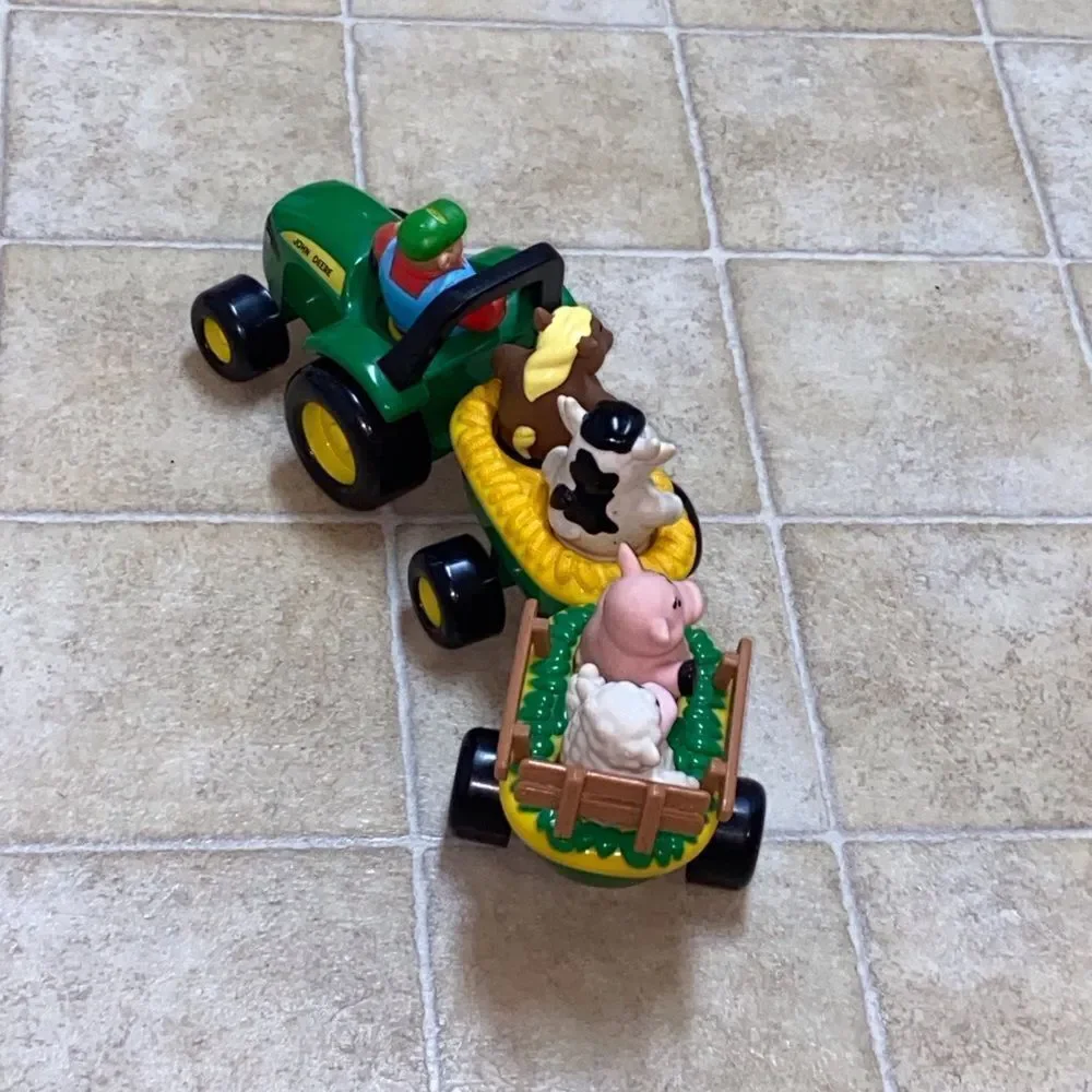 John Deere Green Tractor Toy with Farm Animals